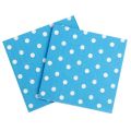 LIGHT BLUE POLKA DOT NAPKINS PACK OF 20 PARTY NAPKINS. 