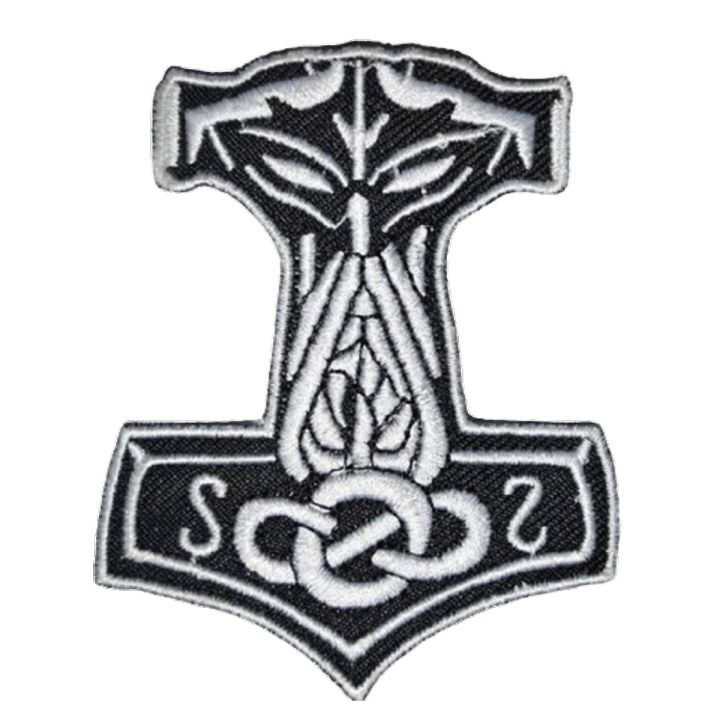 Mjolnir Viking Thor Hammer Loki Odin Iron On Patch badge for t shirt bag cap jeans badge#079