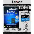 Lexar - 256GB Memory Card - 1 Year Warranty - Class 10 - 95MB/s Speed. 