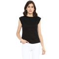 AL FAJAR Cap Sleeves Sleeveless Half Sleeves Cotton Stylish Tshirt T-Shirt T Shirt Top For Women For Girls. 