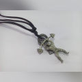 Black Bodybuilder Gym Style Locket with Leather Rope. 