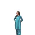 Chunri 2-Piece Stitched Linen Suit for Women and Girls – Casual/Formal Wear, Block Printed. 