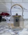 Glass Teapot with Heat Resistant Stainless Steel Infuser, Borosilicate Glass Teapot, Glass Tea Kettle | Classic Heat Resistant Glass Tea Pot with Removable Stainless Steel Lid and Strainer | Borosilicate Glass Tea Cup with Metal Handle 1000ml. 