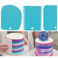 3Pcs Cake Scraper Edge Decorating Cooking Cutters Set Comb & Icing Smoother Baking Spatulas for Bread Dough Fondant Tool. 