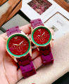 Emporio Armani Couple Watch Rubber Chain Strap Puch Button Lock. 