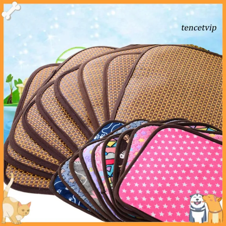 Summer Cool Pet Sleeping Mat Fish Bone Star Print Bed Pad Dog Puppy Cat