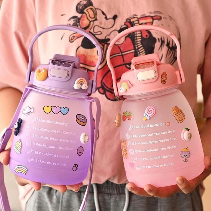 1300 ML Sports Water Bottle Summer Large-capacity Straw Cup Belly Cups