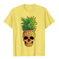 Pineapple Skull Funny Aloha Beaches Hawaiian Hawaii Goth Top Prevailing Anime T Shirts Cotton Men's Tops T Shirt Moto Biker. 