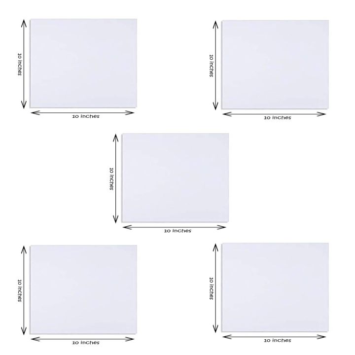 Pack Of 5 PCS - Canvas Board - 10x10  Best For Acrylic & Oil Paints