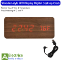 JINSUN Antique Style Wood Clock LED Display Bamboo Clock Digital Electronic Desktop Clock Calendars Voice Control despertador by Electrica. 