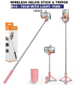 Best 4 in 1 Wireless Selfie Stick R1S (With Light ) R1 (Without Light) Tripod with Bluetooth Shutter selfie Light foldable Selfie stick for all Phone Extendable 70CM. 