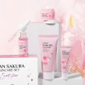 LAIKOU Sakura Skincare Set Lighten Blemishes Serum Moisturizer Fade Dark Circle Eye Cream 4PCS/5PCS/6PCS/8PCS. 