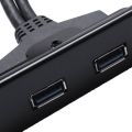 USB 3.0 Front Panel Hub 2 Port Expansion Bay 20 Pin to USB3.0 Bracket Cable for Computer PC. 