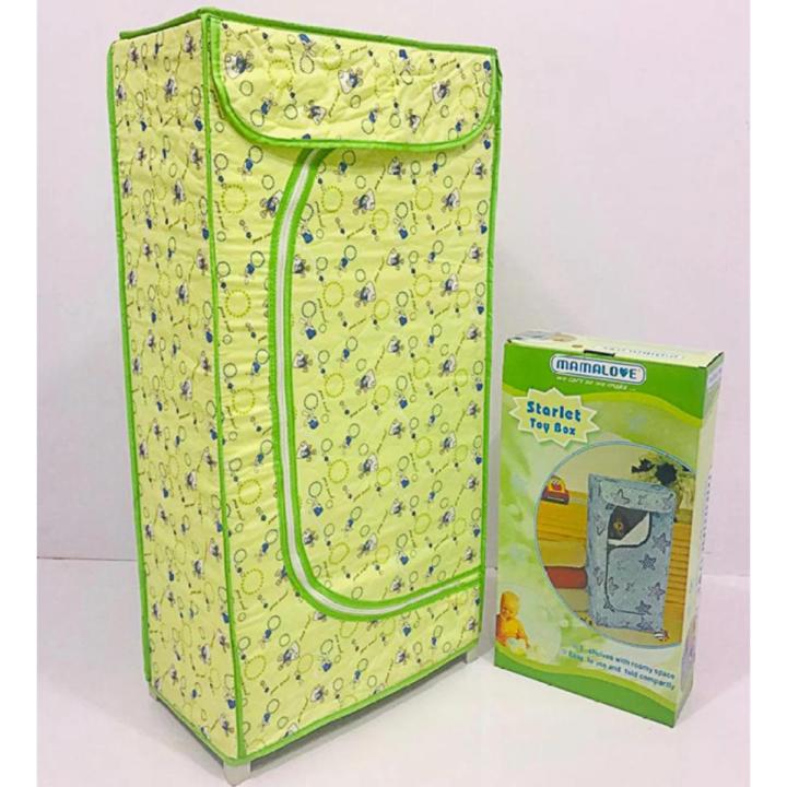 Attractive Folding Cloth Almirah For Kids And Infants Wardrobe 3 Shelves Daraz.pk