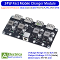 24W 4-Channel Qick Mobile Charger Module USB QC2.0 QC3.0 DC-DC Step Down 6-32v to 3-12v (Auto) Fast Charging Module XFW-KC42/24-4 by Electrica. 
