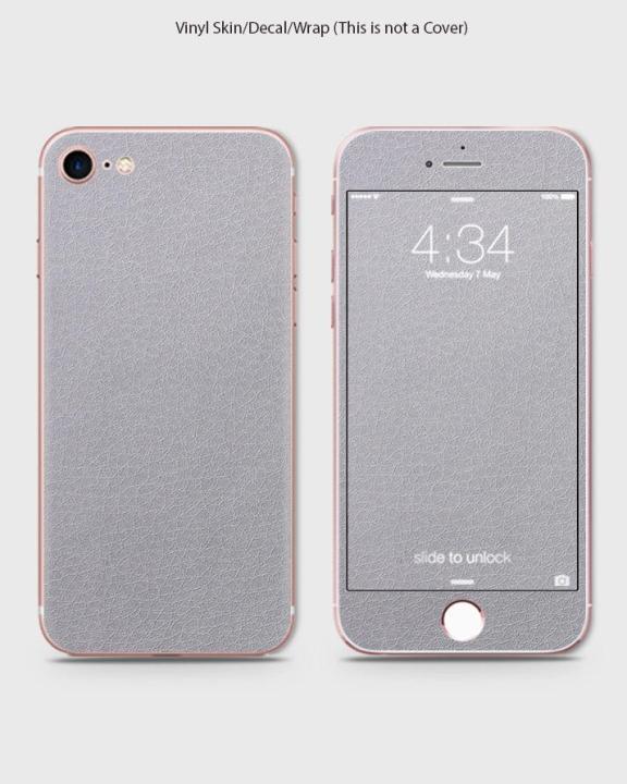 Iphone%208%20Phone%20Skin%20Front%20Back%20And%20Sides%20Grey%20Classic%20Leather%20Texture%20Skin%20-%20Image%203
