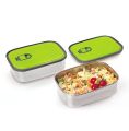 Lunch Box Stainless Steel Rectangular Lunch Box Choose From (S-M-L) GREEN. 