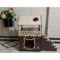 Wooden Cat house - Cat house pine-walnut model. 