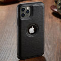 [ FREE SHIPPING] Leather Logo Cut Back Case for Apple iPhone 12 Pro Max. 