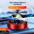 Solar-Powered Rotating Helicopter Car Air Freshener - Aluminum & Glass Enclosure, Decorative Dashboard Decor with Paper Scent Refills for Cars. 