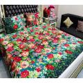 Crystal Cotton Bedsheet King Size with 2 Pillow cover. 