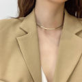 New Wen Jian Blade Chain Titanium Steel Clavicle Chain Girl Student Snake Bones Chain English Fashion Korean Necklace Short Pure Necklace. 