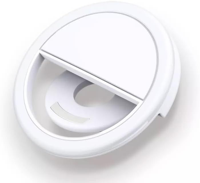 Rechargeable Mobile Selfie Ring Light Portable Mini Selfie LED Lamp Ring Light For Mobile Phones Ring Light With Charging Cable For TikTok and Photography Brightness Adjustment Selfie Light With LED Camera Photography Flash Light for Smart Phones