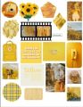 Yellow sticker sheet, A5 uncut brught , sunflower cute, journaling | Mobile laptop | cool poster. 