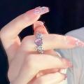 Fashion Heart Ring Cat Eye Peach Heart Adjustable Women Rings Jewelry Gift. 
