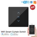 tuya WiFi Smart Curtain Switch Touch Design for Motorized Curtains and Roller Blinds work with Tuya Smart Life App Alexa Google for hands-free voice control. 