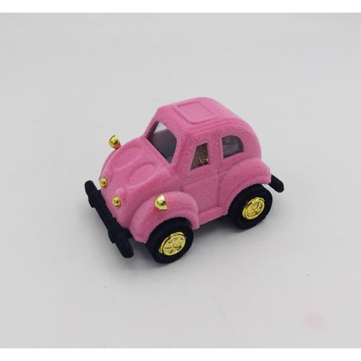 CARS THEME RING HOLDER IN VELVET BABY PINK COLOR