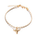 Halloween Bull Head Multi layer Bracelets For Women Color Leather Rope Braid Bracelet Jewelry. 