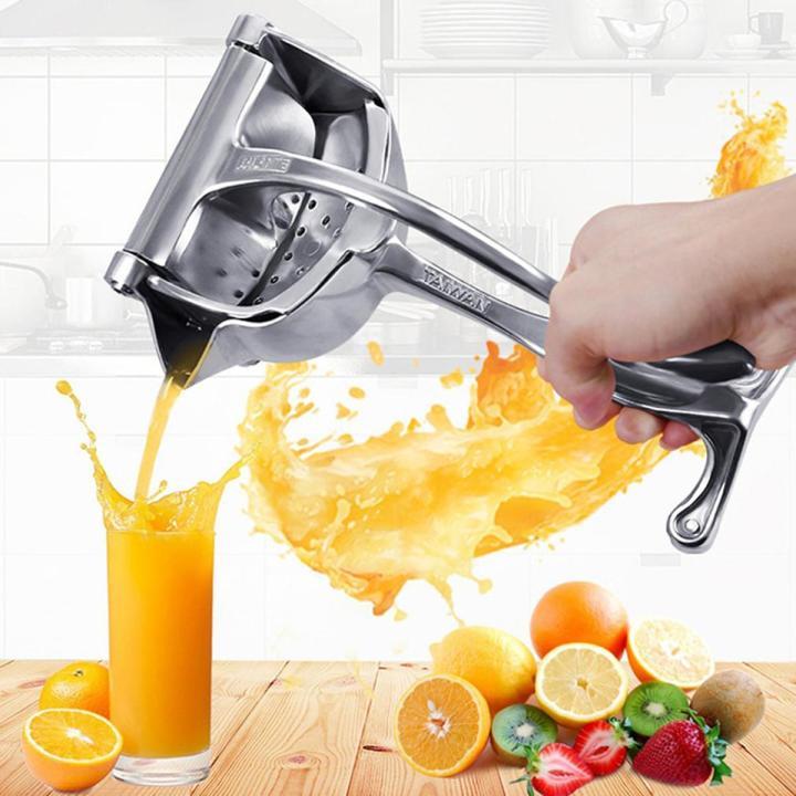 TD Manual Juicer, Fruit Press Juicer Made Of Heavy Duty Aluminum Alloy For Oranges, Lemon, Water Melon, Pomegranate, Silver Colour