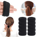 Pack of 12 Large Black & Multi Color Hair Pony Bands for Girls - Full Hair Ties. 