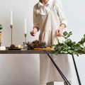 【Amnber Berry Mall】1pc Women Bib Apron Linen Sleeveless Pinafore Dress Home Cooking Florist ing Apron High. 