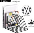 Best Quality Latest File Holder Desk Organizer Triangle Wire 9 Section Desktop Iron Book Stand Magazine Holder For Office Home Decoration. 