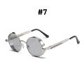 VIVIBEE Vintage Steampunk Red Sunglasses Men Round Punk Alloy Metal Retro Sun Glasses Women 2024 Goggles Gothic Style Shades. 
