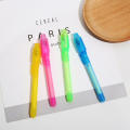 Plastic Large Head LED Light Toy Multifunctional Banknote Verification UV Invisible Fluorescent Light Pen. 