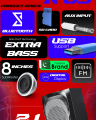 Audionic Rainbow R-35 2.1 Bluetooth Speaker with USB, SD Card, AUX Input & Remote Control. 
