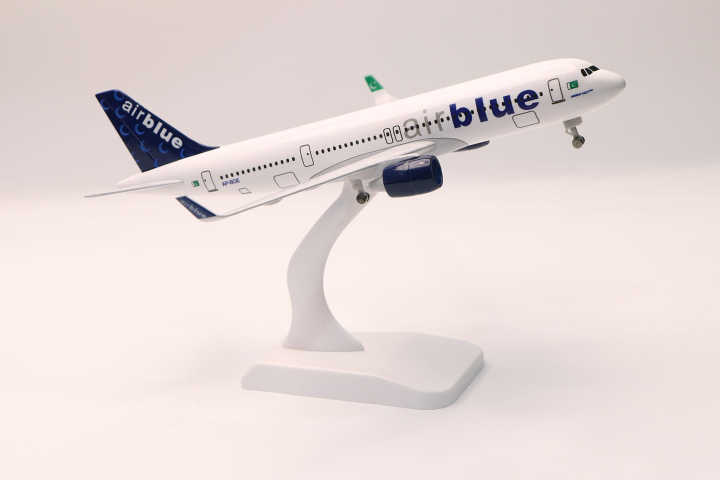 Air Blue Airlines Model (20cm) – 7.8" Full Metal Airplane with Wheels & Stand | Office & Home Decoration | Aircraft Model for Travel Agency