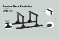 Heavy-Duty Metal Parallettes for Calisthenics & Strength Training –Push Ups Stands -- Push-Up Bars for Dips, Handstands, L-Sits & Home Workouts | Non-Slip Base | Perfect for Gym & Fitness Enthusiasts". 