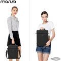 MOSISO Vertical Laptop Shoulder Bag 13.3" - 14" Inch Compatible with MacBook Air/Pro,13-13.3 inch Notebook,Compatible with MacBook Pro 14 2023-2021 A2779 M2 A2442 M1 with Front Raised Pockets & Fix Handle & Belt, Black. 
