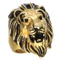 Fashion High Quality Animal stone ring Men's Lion Rings Stainless Steel Rock Punk Rings Men Lion's head Gold Jewelry Wholesale. 