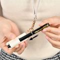 Creative PU Leather Lanyard Pen Holder with Keychain Pen Case Necklace Style Pen Pouch Durable Wear-resistant Keychain Pendant. 
