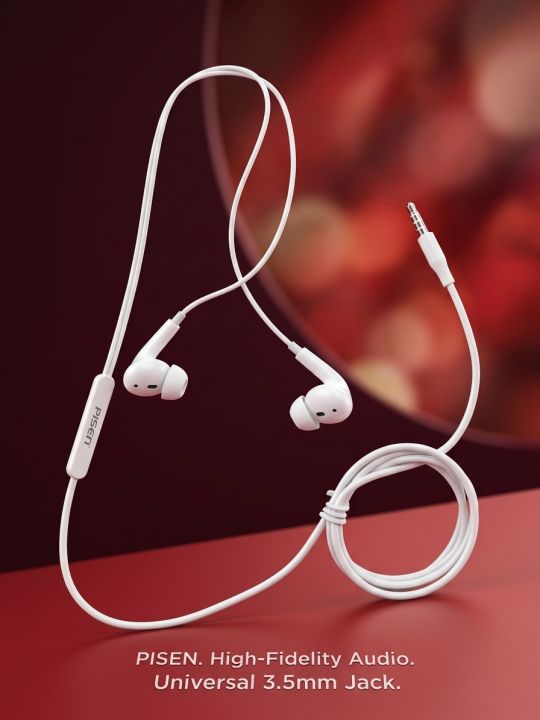 PISEN%20Wired%20Headphones%20with%20Mic%20and%20Inline%20Remote,%20High-Fidelity%20Audio,%20Comfortable%20Fit,%203.5mm%20Jack%20-%20Perfect%20for%20Music%20and%20Calls%20-%20Pisen%20Wired%20In-Ear%20Headphones%20-%20Stereo%20Sound%20-%20Image%203