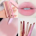 Lady Plump Lips Contour Pen / Flat Design Velvet Matte Lip Liner Pen / Women Lip Cosmetics / 5 Colors Smooth Velvet Lipliner Pencil / Waterproof Non-stick Cup Lipstick. 