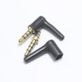 1Pcs 3.5Mm Jack 5 Pole 3.5 Male 90 Right Angle L-Shaped Stereo Headphone Plug DIY Repair Earphone Jack Audio Soldering Connector. 