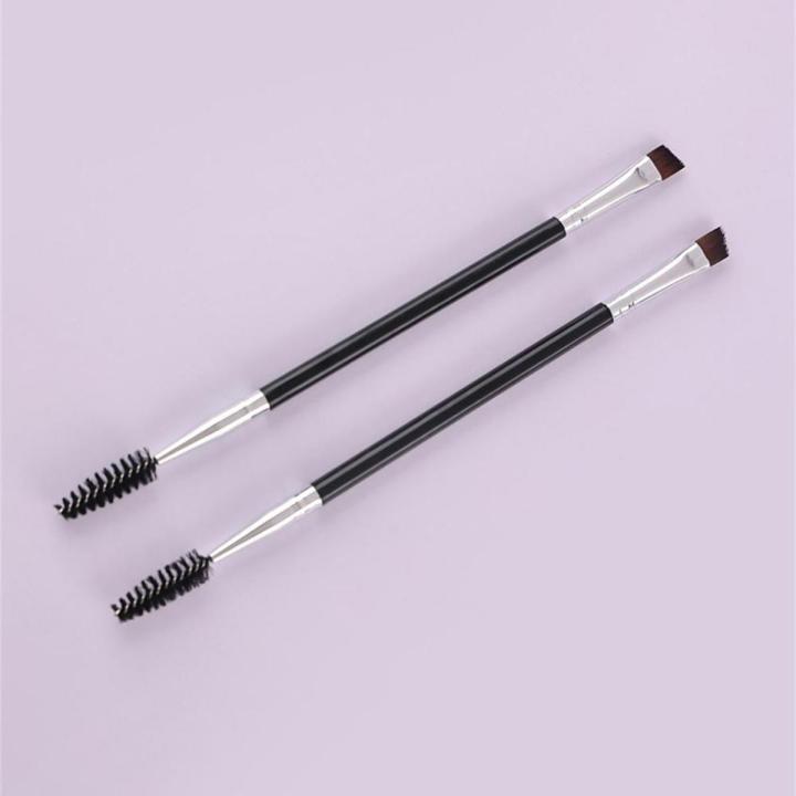 1 【HOT】 1Pcs Eyebrow Brush Eyelash Comb Dual Ended Angled And Spoolie Brush 2 In 1 Eye Brow Beauty Makeup Brush For Eyebrow & Eyelash