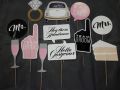 Pack of 24  BRIDAL SHOWER Photo Prop - Wedding PhotoProps (Team Bride & Groom Prop). 