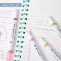 Pack of 6 Curve Highlighter Pen Set - Curve Highlighter Set - Tip Pens with 6 Different Curve Shapes Highlighter - Coloured Curve Pens, Graffiti Marker Pen for Writing, Drawing, Schools. 